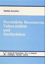 Cover of: Persönliche Ressourcen, Vulnerabilität und Streßerleben