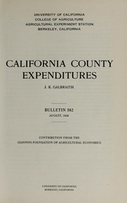 Cover of: California county expenditures