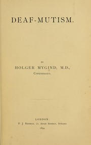 Cover of: Deaf-mutism | Mygind, Holger Peter Theodor
