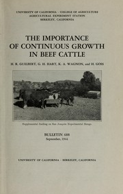 Cover of: The importance of continuous growth in beef cattle