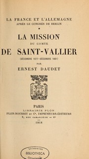 Cover of: La France et l'Allemagne après le Congrès de Berlin by Ernest Daudet