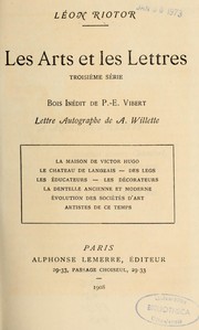 Cover of: Les arts et les lettres by Léon Riotor