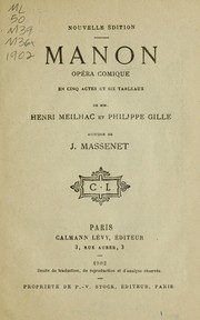 Cover of: Manon: opéra-comique en cinq actes et six tableaux