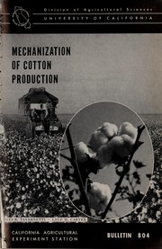 Cover of: Mechanization of cotton production