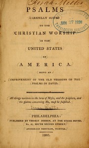 Cover of: Psalms, carefully suited to the Christian worship in the United States of America | 