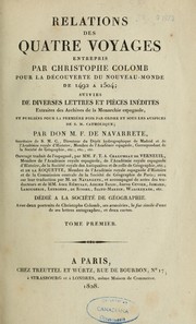 Cover of: Relations des quatre voyages entrepris par Christophe Colomb pour la découverte du Nouveau Monde de 1492 à 1504 by Christophe Colomb