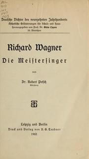 Cover of: Richard Wagner: Die meistersinger