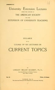 Cover of: Syllabus of a course of six lectures on current topics