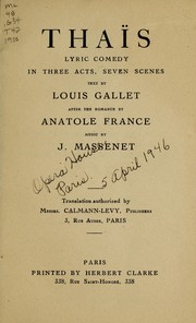 Cover of: Thaïs by Louis Gallet