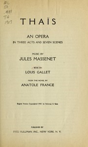 Cover of: Thaïs by Jules Massenet