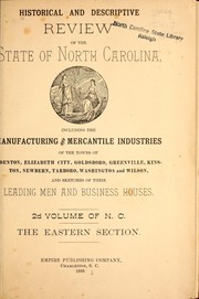Cover of: Historical and descriptive review of the state of North Carolina by John Lethem