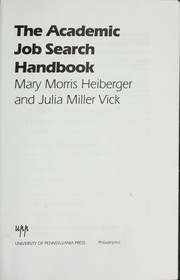 Cover of: The academic job search handbook