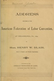 Cover of: Address delivered at the Am. Federation of Labor convention at Philadelphia