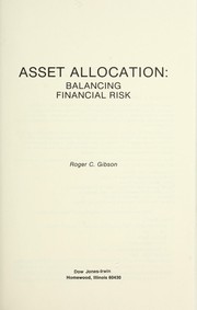 Cover of: Asset Allocation by Roger C. Gibson