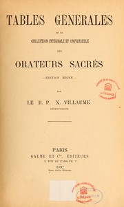 Cover of: Collection intégrale et universelle des orateurs sacrés du premier et du second ordre et collection intégrale, ou choisie, de la plupart des orateurs du troisième ordre--