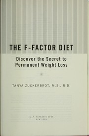 Cover of: The F-factor diet by Tanya Zuckerbrot
