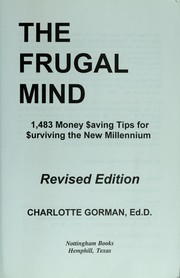 Cover of: frugality
