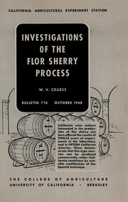 Cover of: Investigations of the flor sherry process by W. V. Cruess