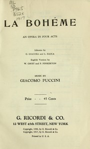 Cover of: La Bohème: an opera in four acts