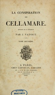Cover of: La Conspiration de Cellamare by Jean Vatout