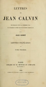 Cover of: Lettres by Jean Calvin, Jean Calvin