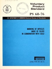 Cover of: Marking of articles made of silver in combination with gold.