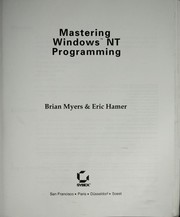 Cover of: Mastering Windows NT programming