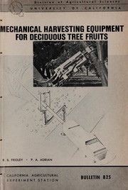 Cover of: Mechanical harvesting equipment for deciduous tree fruits