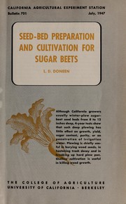 Cover of: Seed-bed preparation and cultivation for sugar beets