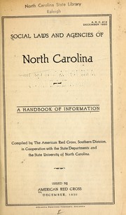 Cover of: Social laws and agencies of North Carolina: a handbook of information