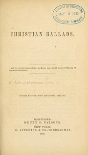 Cover of: Christian ballads by A. Cleveland Coxe