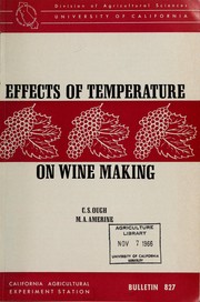 Cover of: Effects of temperature on wine making