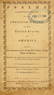 Cover of: Psalms, carefully suited to the Christian worship in the United States of America by Isaac Watts