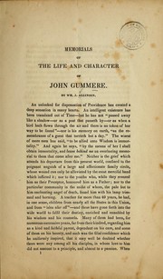 Cover of: Memorials of the life and character of John Gummere