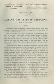 Cover of: Agriculture clubs in California