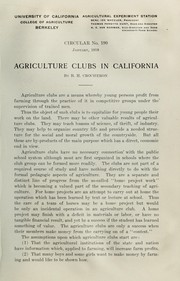 Cover of: Agriculture clubs in California by B. H. Crocheron