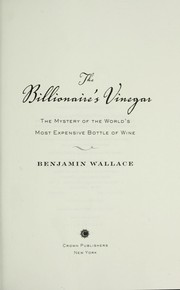 Cover of: The billionaire's vinegar