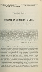 Cover of: Contagious abortion in cows by James Law