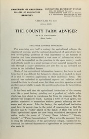 Cover of: The county farm adviser