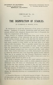 Cover of: The disinfection of stables by C. M. Haring