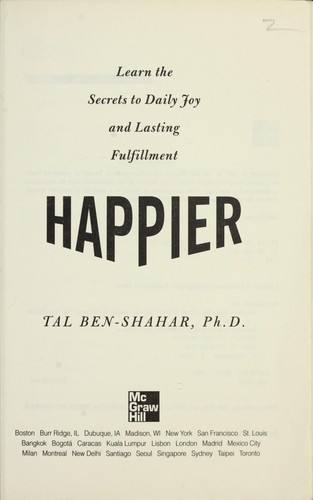 Happier by Tal Ben-Shahar