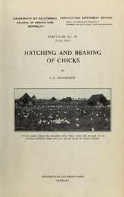 Cover of: Hatching and rearing of chicks