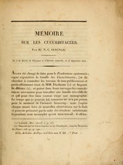Cover of: Mémoire sur les cucurbitacées