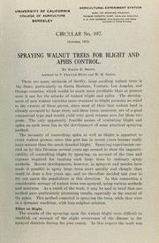 Cover of: Spraying walnut trees for blight and aphis control | Ralph E. Smith