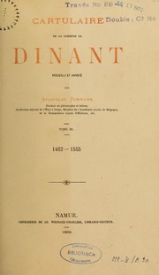 Cover of: Cartulaire de la commune de Dinant