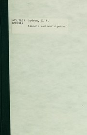 Cover of: Lincoln and world peace