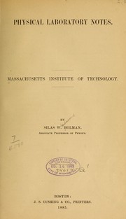 Cover of: Physical laboratory notes by Massachusetts Institute of Technology
