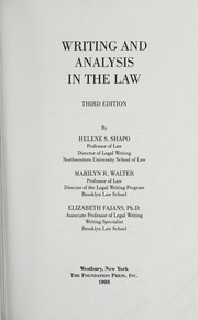 Cover of: Writing and analysis in the law by Helene S. Shapo