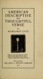 Cover of: American descriptive and thoughtful verse