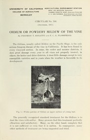 Cover of: Oidium or powdery mildew of the vine